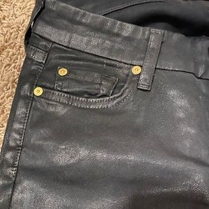 NWOT 7 black coated jeans